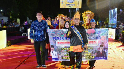 Foto: Kontingen dari kota bengkulu pada saat acara Karnaval Budaya di Rakernas Apeksi ke-17, di balikpapan, (5/6/24), (MCKB).