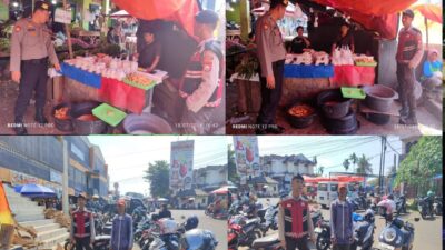 Kamtibmas Kondusif, Sat Samapta Polresta Bengkulu Sambangi Pedagang dan Petugas Parkir Pasar Minggu
