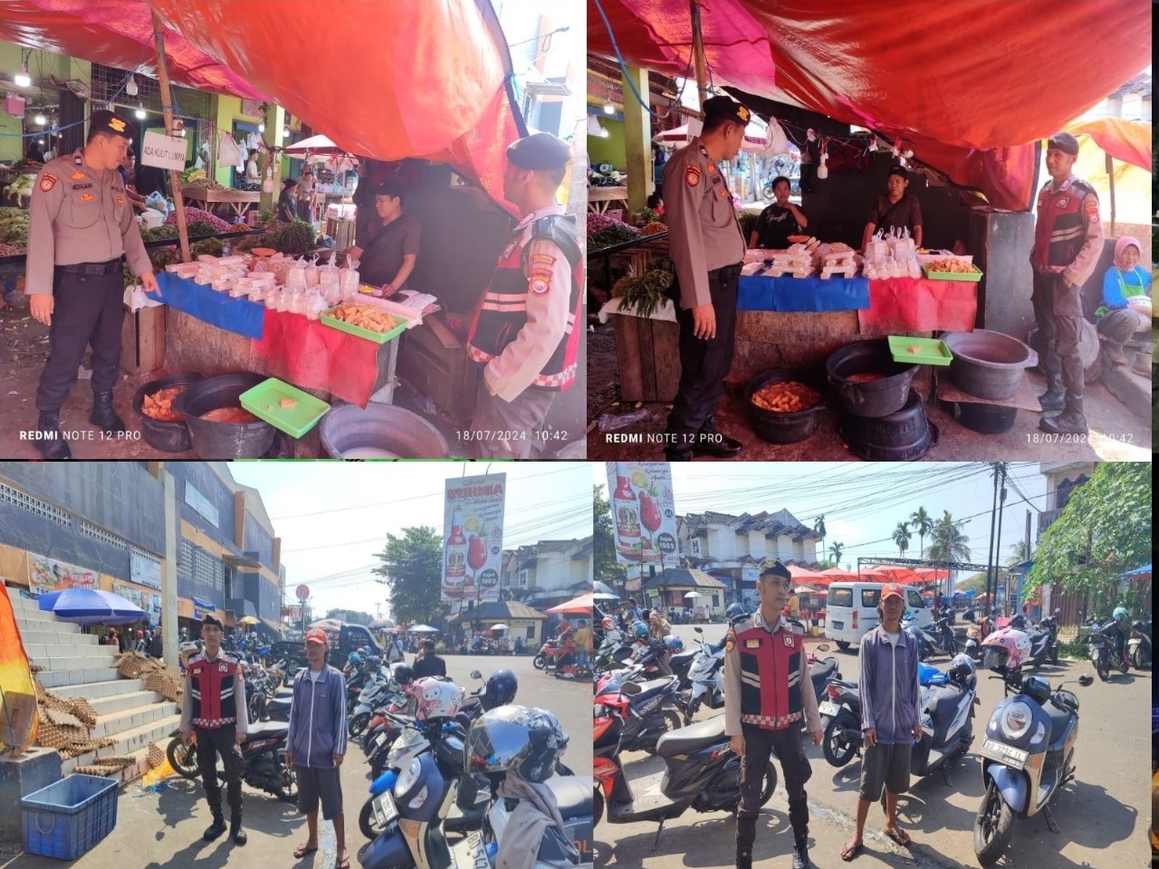 Kamtibmas Kondusif, Sat Samapta Polresta Bengkulu Sambangi Pedagang dan Petugas Parkir Pasar Minggu