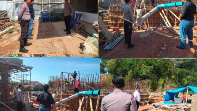 anit Binmas Polsek Selebar Pimpin Pengamanan Proyek Pembangunan Penyediaan Air Bersih KOBEMA