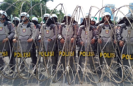 Ilustrasi pengamanan polisi