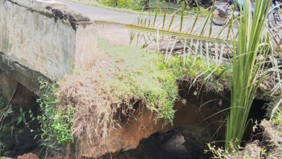 Gorong-Gorong di Jalan Lintas Desa Abu Sakim Mulai Ambles