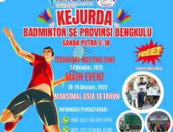 Kemenpora Gandeng Yayasan PIN Gelar Kejurda Badminton Pelajar se-Bengkulu