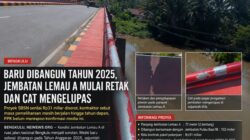 Baru Dibangun, Jembatan Lemau A Mulai Mengalami Retak dan Cat Mengelupas