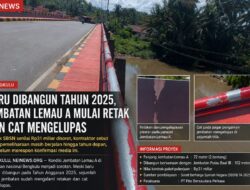 Baru Dibangun, Jembatan Lemau A Mulai Mengalami Retak dan Cat Mengelupas